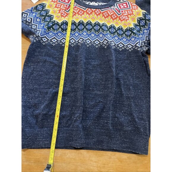 GAP Sweater Men's Colorful Fair Isle Sz XL Crew Neck Cotton Blend Long Sleeves - Picture 5 of 8